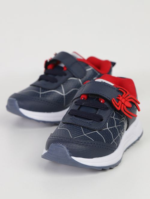 Tênis Aranha Velcro Infantil Para Menino- MARINHO/VERMELHO/BRANCO