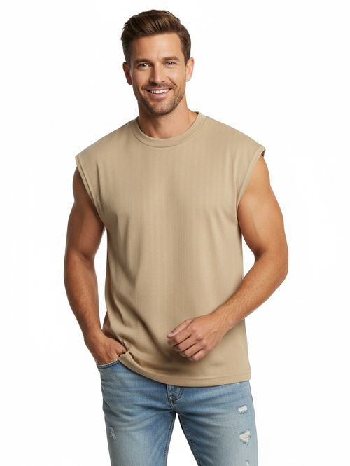 Camiseta Oversized Regata Masculina BEGE