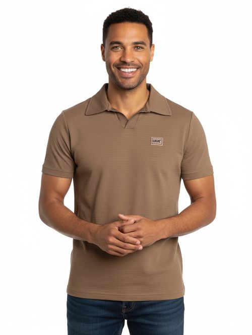 Polo Manga Curta Masculina MARROM