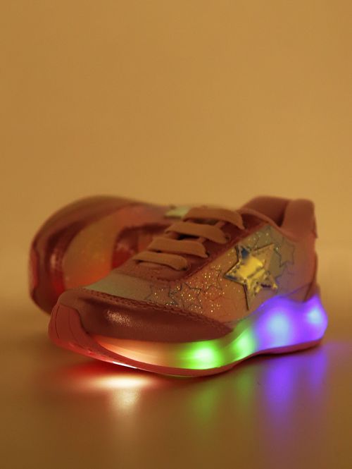 Tênis Jogging Com Led Infantil Para Menina- PINK/ROSA