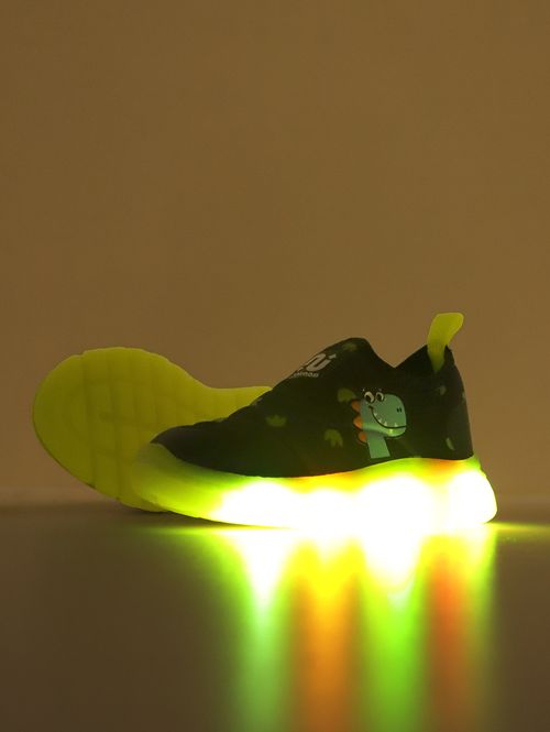 Tênis Dino Led Infantil Para Menino - MARINHO/VERDE