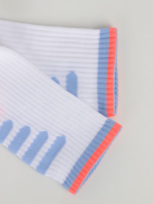 Meia Cano Longo Esportiva Feminina BRANCO/AZUL/LARANJA