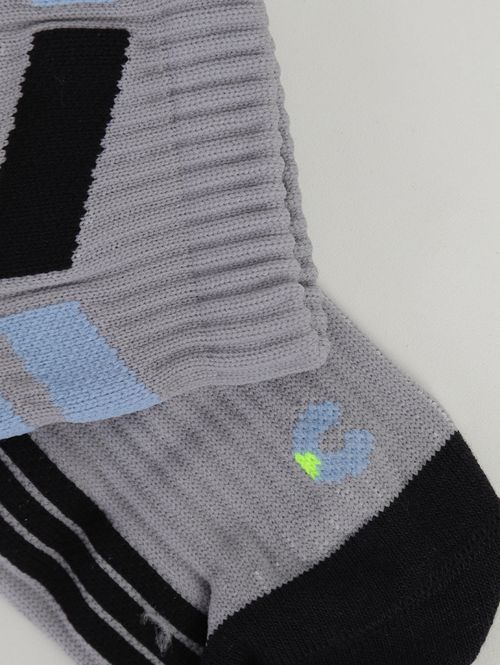 Meia Cano Longo Esportiva Masculina CINZA/PRETO/AZUL