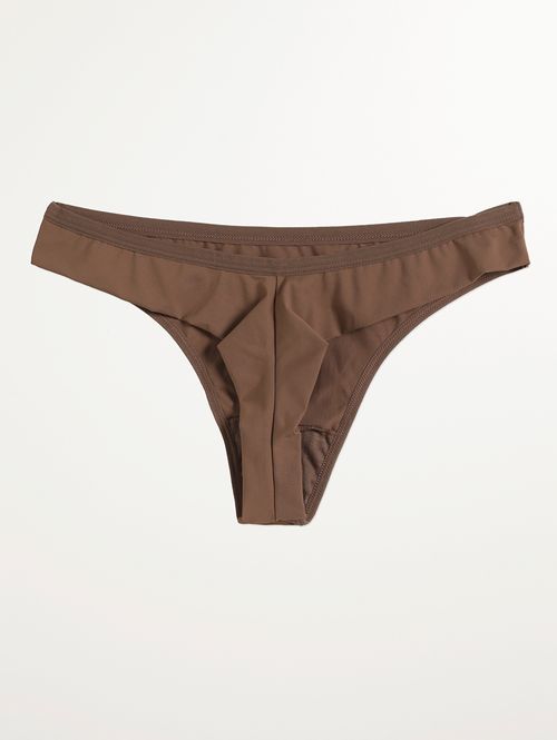 Calcinha Biquíni Microfibra Fio Duplo Feminina MARROM