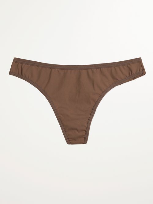 Calcinha Biquíni Microfibra Fio Duplo Feminina MARROM