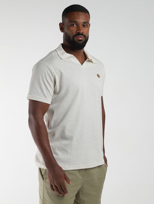 Polo Manga Curta Masculina OFF WHITE