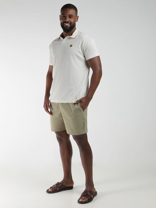 Polo Manga Curta Masculina OFF WHITE