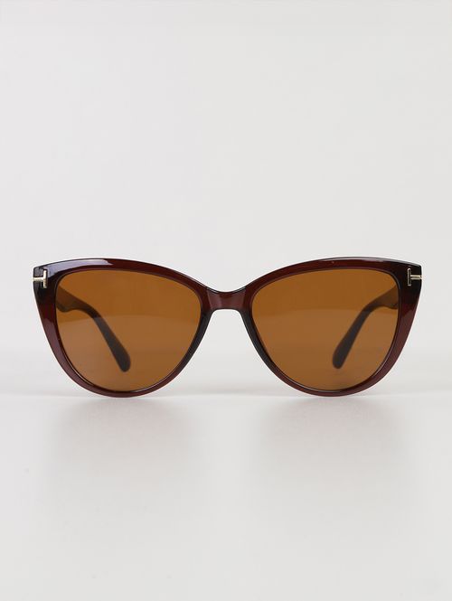 Óculos Gateado Detalhe Lateral Feminino MARROM