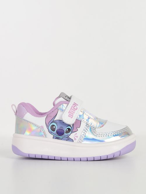 Tênis Stitch Disney Infantil Para Menina BRANCO/PRATA/LILAS