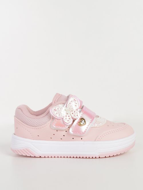 Tênis Happy + Acessório Kidy Infantil Para Menina ROSA CLARO/BRANCO