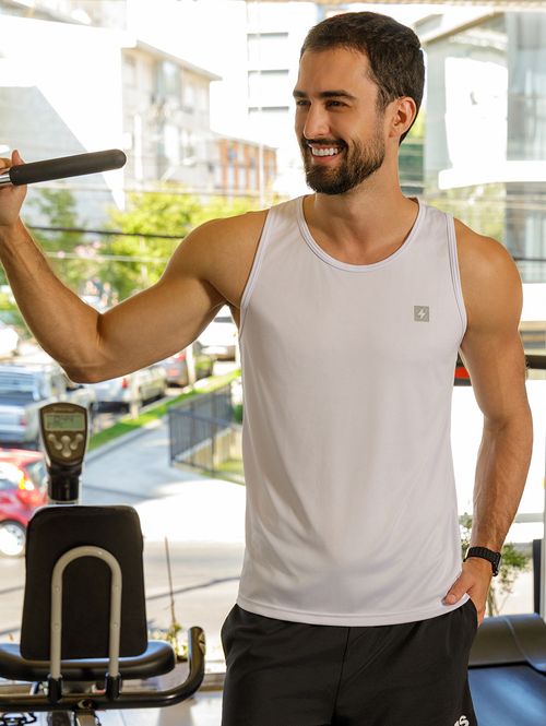 Camiseta Básica Regata Running Masculina BRANCO