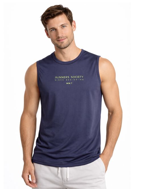 Camiseta Regata Running Furadinha Masculina MARINHO