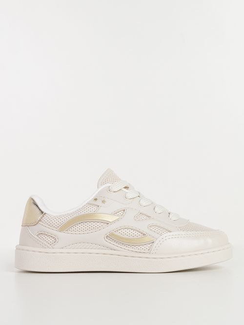 Tênis Molekinha Infantil Para Menina - OFF WHITE/DOURADO