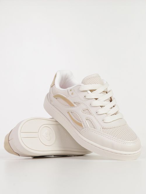 Tênis Molekinha Infantil Para Menina - OFF WHITE/DOURADO