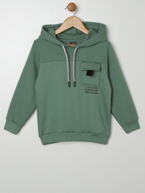 Moletom Com Capuz Infantil Para Menino - VERDE
