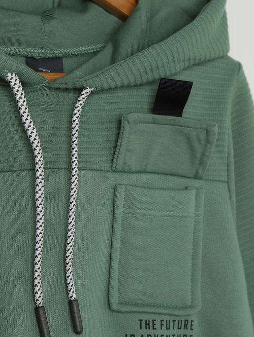 Moletom Com Capuz Infantil Para Menino - VERDE