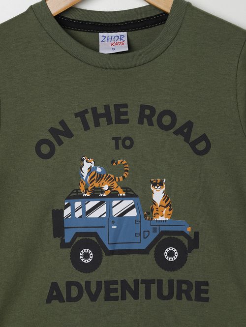 Camiseta Manga Longa Infantil Para Menino - VERDE