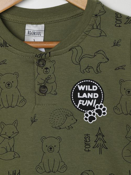 Camiseta Manga Longa Infantil Pra Menino - VERDE