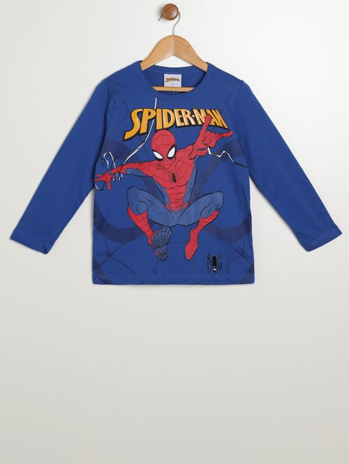 Camiseta Spider Man Infantil Para Menino - AZUL