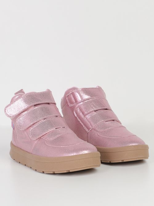 Tênis Alto Glitter Novopé Infantil Para Menina - ROSA CLARO/CARAMELO