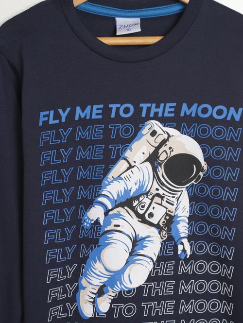 Camiseta Manga Longa Juvenil Para Menino - MARINHO