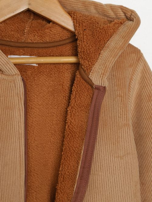 Jaqueta Veludo Infantil Para Menino - MARROM