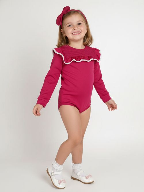 Body Crepe Infantil Para Menina - PINK