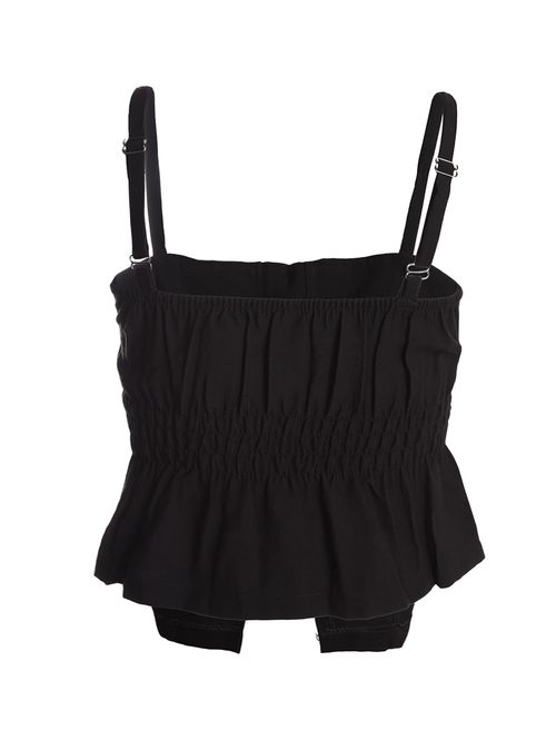 Blusa Lastex Costas Alça Feminina PRETO