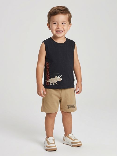 Conjunto Curto Infantil Para Menino - PRETO