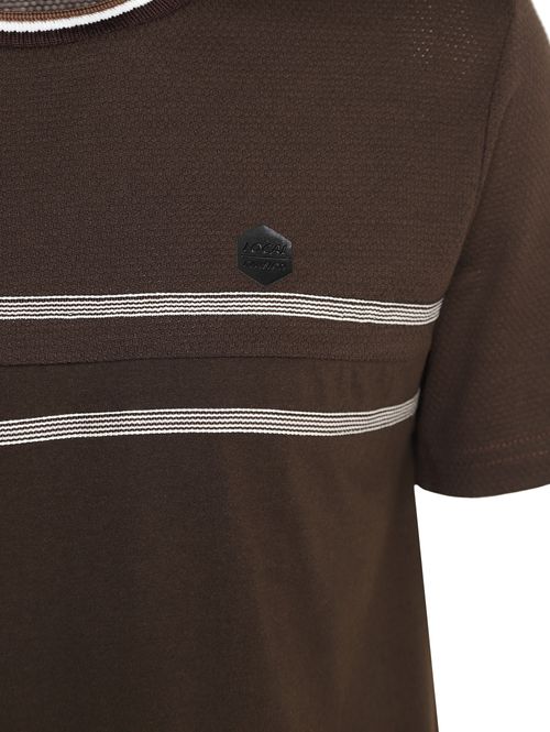 Camiseta Manga Curta Texturizada Masculina MARROM