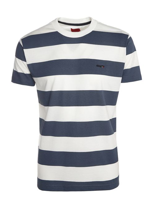 Camiseta Manga Curta Listrada Masculina AZUL
