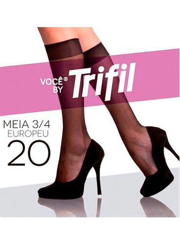 Meia 3/4 Fio 20 Trifil Feminina Preto