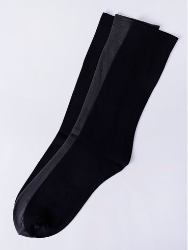 Kit com 03 Meias Social Masculina Selene Cinza