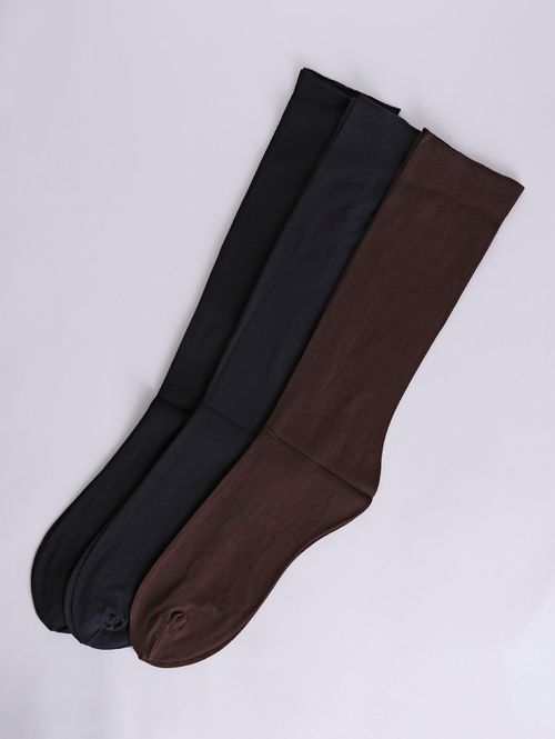 Kit com 03 Meias Social Masculina Selene Cafe