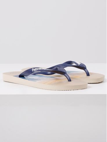 Chinelo Havaianas Hype Masculino Bege/Marinho
