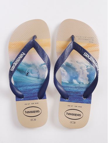 Chinelo Havaianas Hype Masculino Bege/Marinho