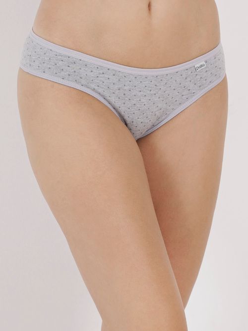 Kit com 03 Calcinhas DelRio Feminina Cinza/Preto/Salmão