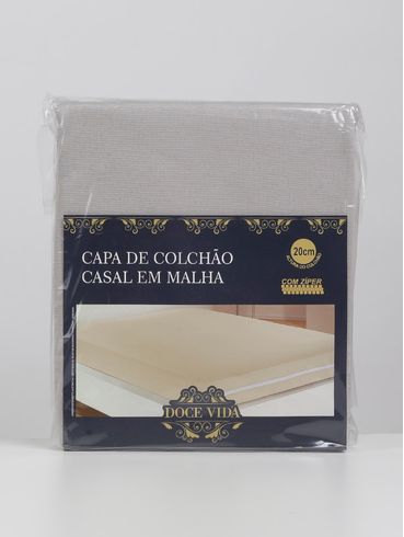 Capa de Colchão Casal Aleatório Cinza Claro