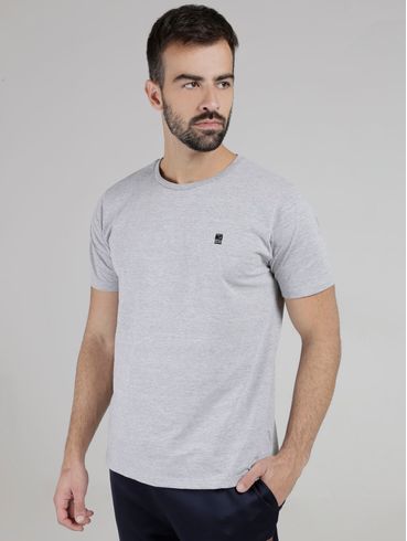 Camiseta Manga Curta No Stress Masculina Cinza Claro
