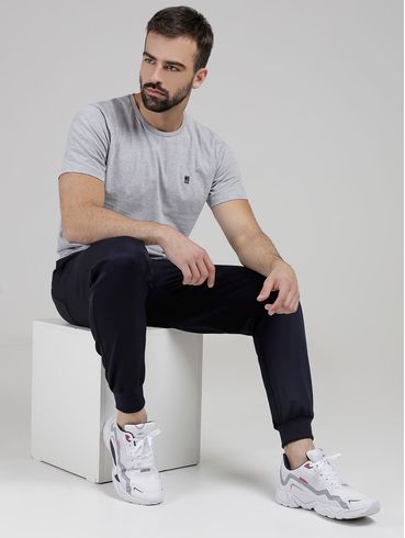 Camiseta Manga Curta No Stress Masculina Cinza Claro