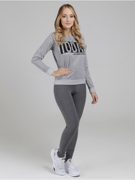 Calça Legging Feminina Cinza Claro