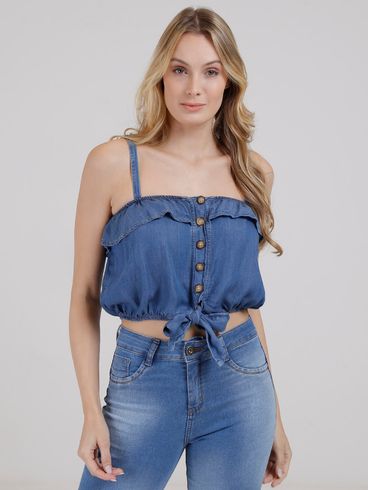 Blusa Regata Feminina Azul