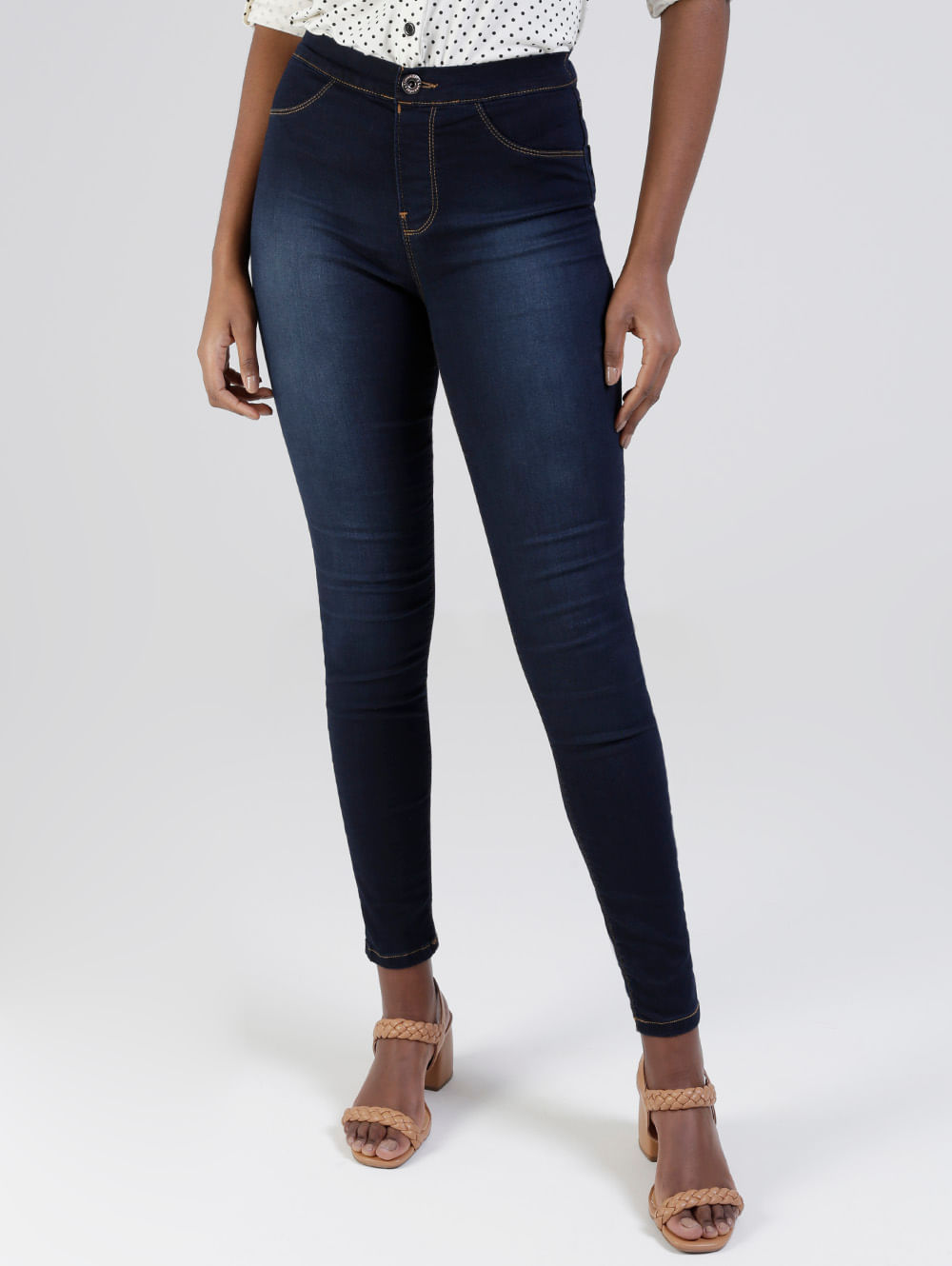 Calça jeans feminina alta qualidade top #la - R$ 199.90, cor Azul (skinny)  #39863, compre agora
