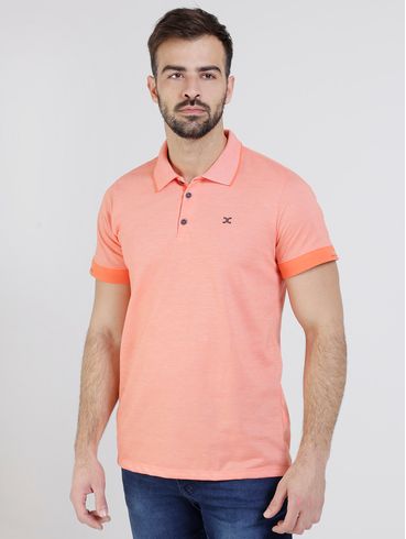 Polo Manga Curta Masculina Laranja