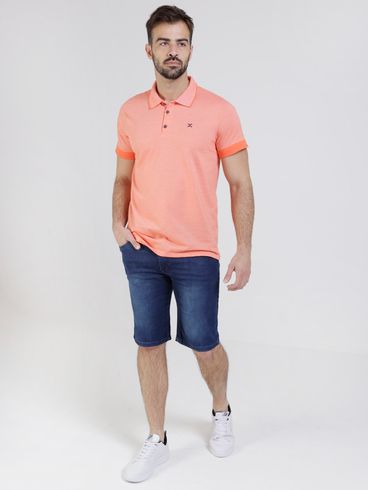 Polo Manga Curta Masculina Laranja