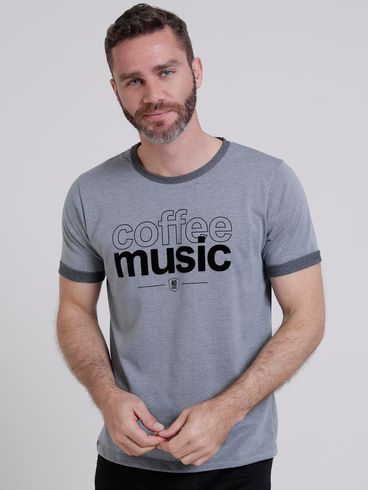 Camiseta Manga Curta No Stress Masculina Cinza