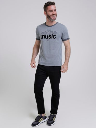 Camiseta Manga Curta No Stress Masculina Cinza