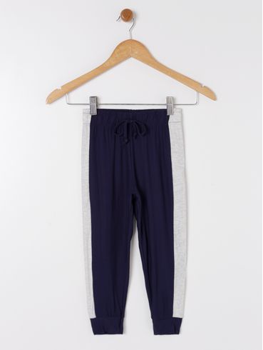 Conjunto Malha Crepe Infantil Para Menina - Azul Marinho