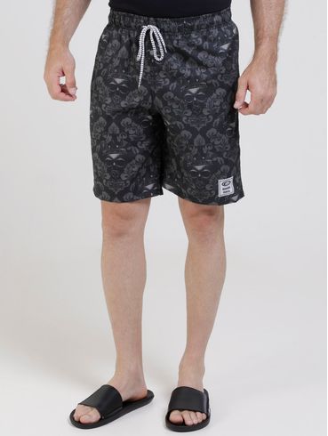 Bermuda Estampada Masculina Preto