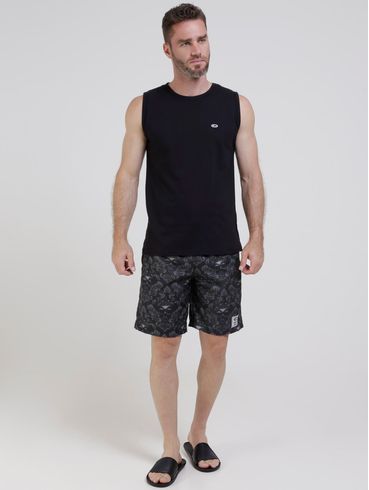Bermuda Estampada Masculina Preto